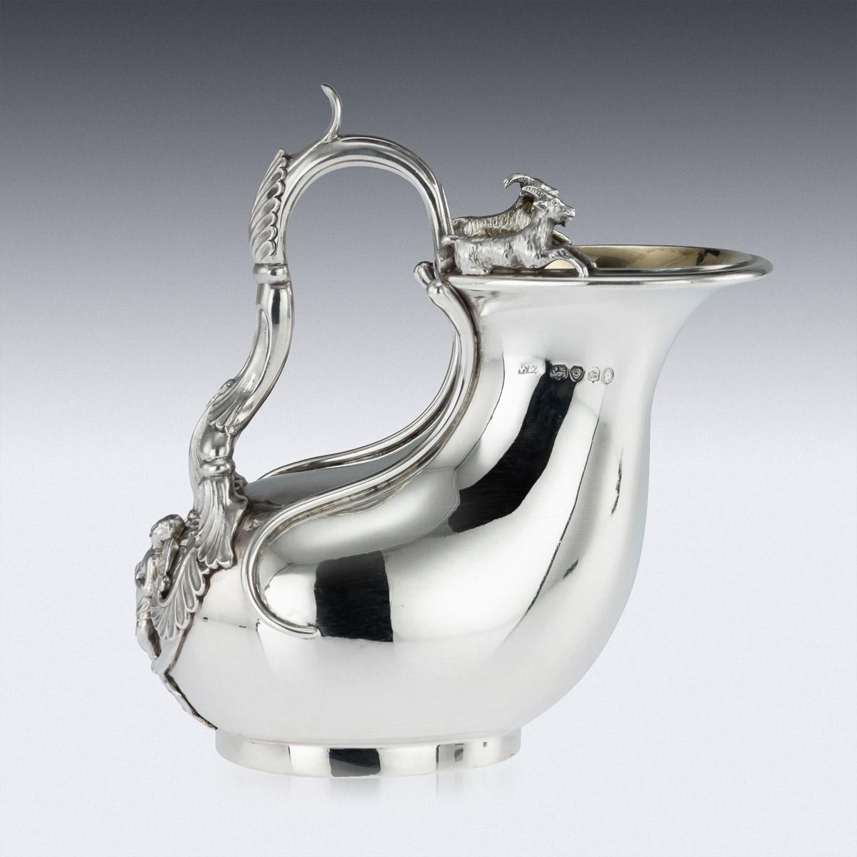 English 19th Century Regency Solid Silver Askos Jug by William Eaton, London, circa 1837