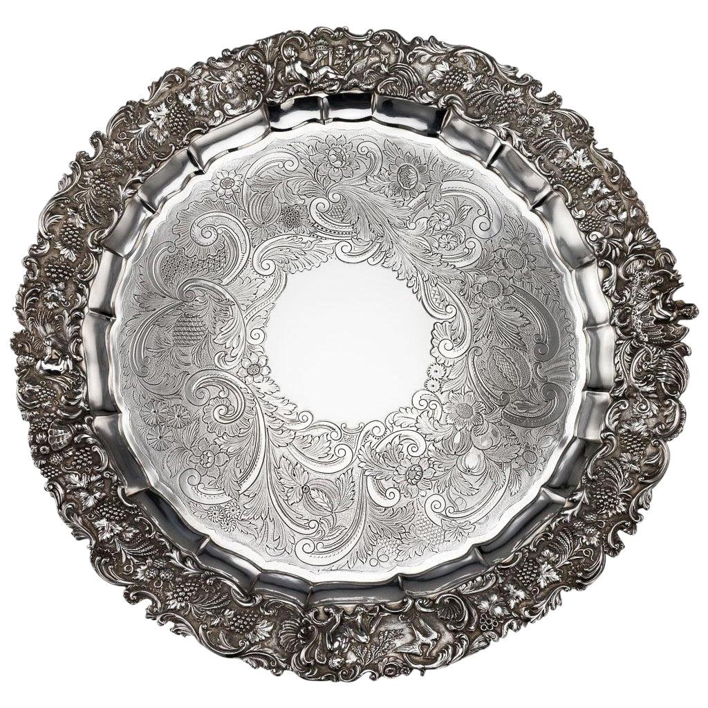 19th Century Regency Solid Silver Magnificent Salver Tray, J Hayne, circa 1827 For Sale