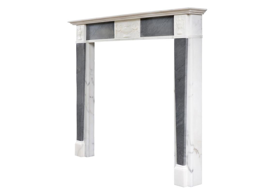 19th Century Regency Statuary Marble Mantel with Grey Bardiglio Inlay In Good Condition For Sale In London, GB