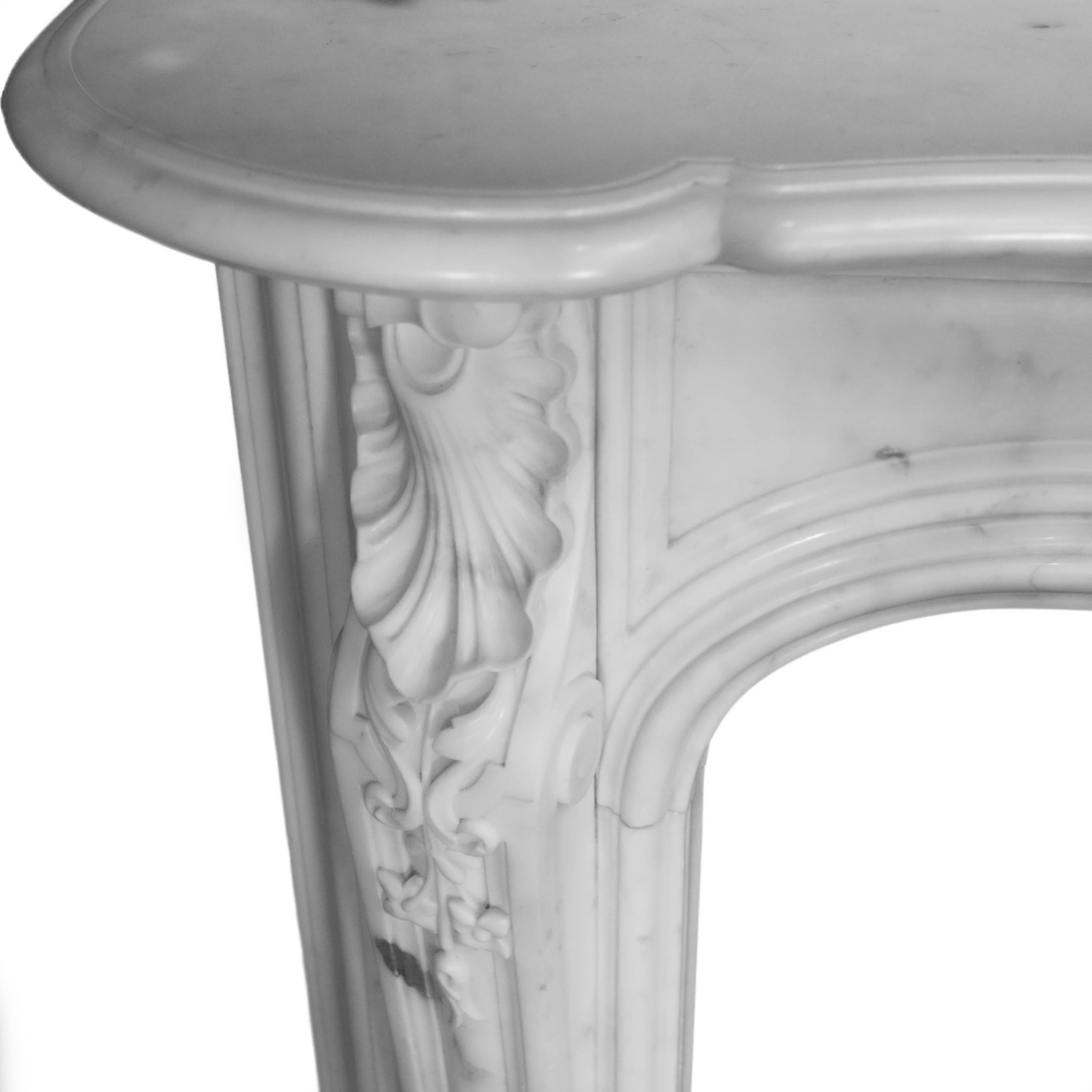 Statuary Marble 19th Century Regency Marble Fireplace For Sale