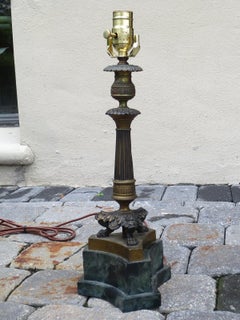 19th Century Regency Style Candlestick Lamp on Faux Marble Base