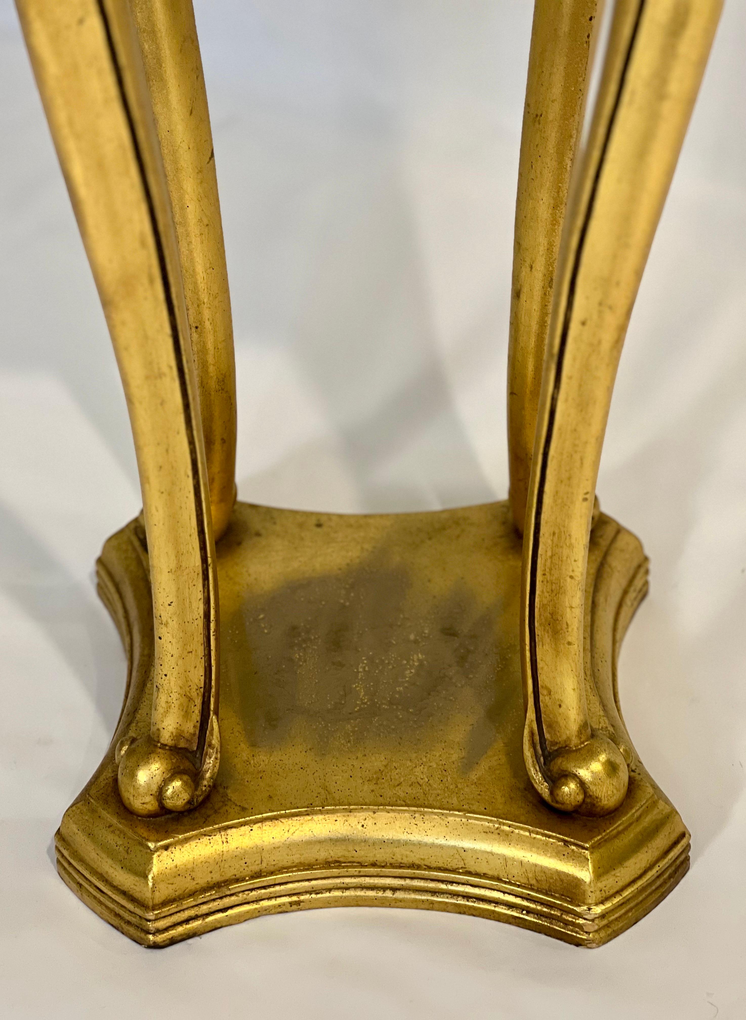 19. Jahrhundert Regency-Stil vergoldetes Holz Marmor Top Pedestal oder Plant Stand im Angebot 6