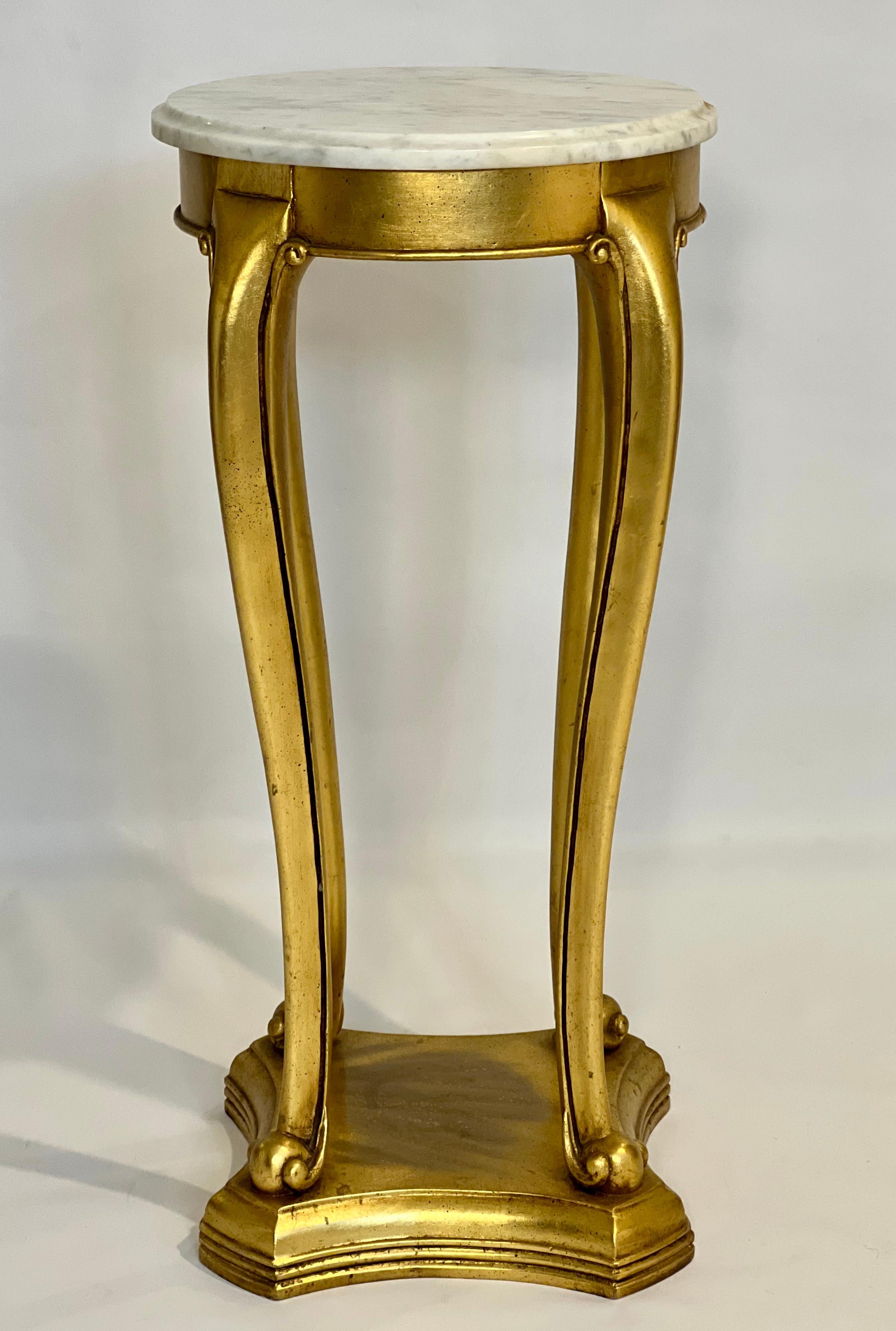 19. Jahrhundert Regency-Stil vergoldetes Holz Marmor Top Pedestal oder Plant Stand im Angebot 2