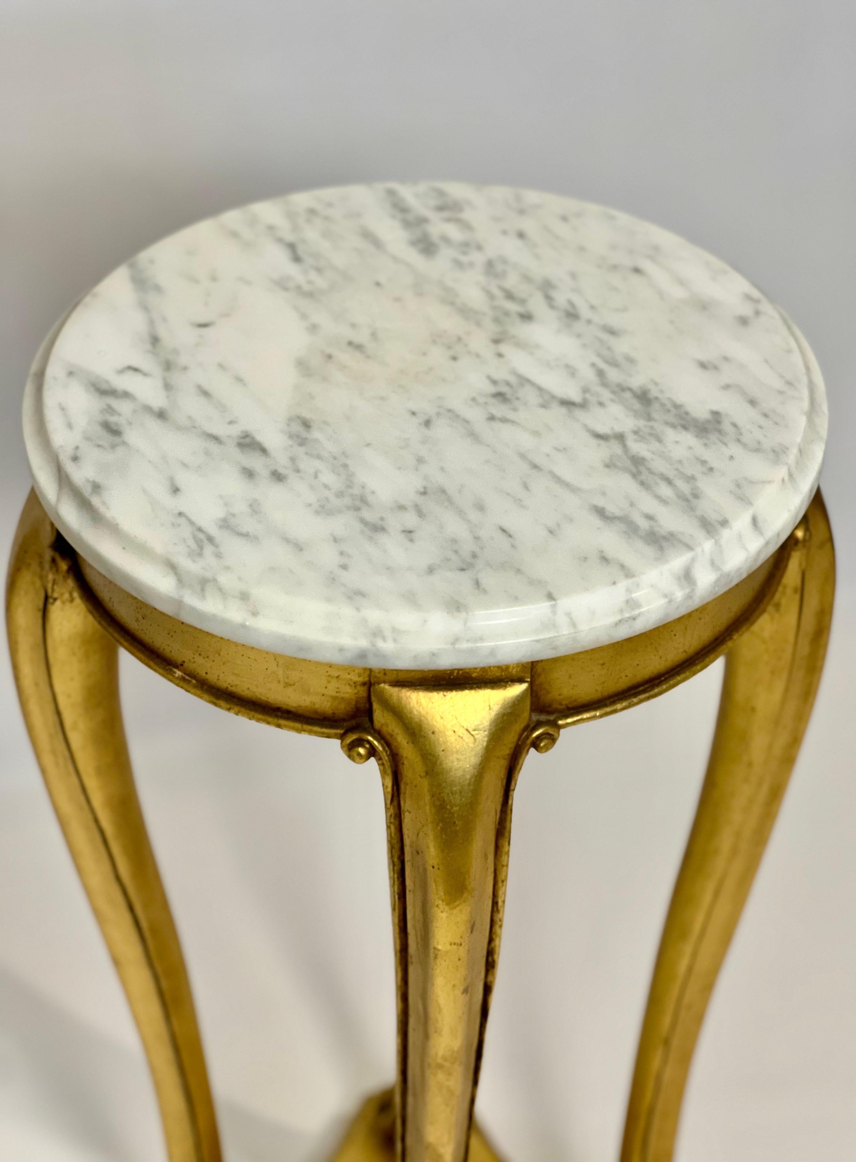 19th Century Regency Style Gilt Wood Marble Top Pedestal or Plant Stand For Sale 2