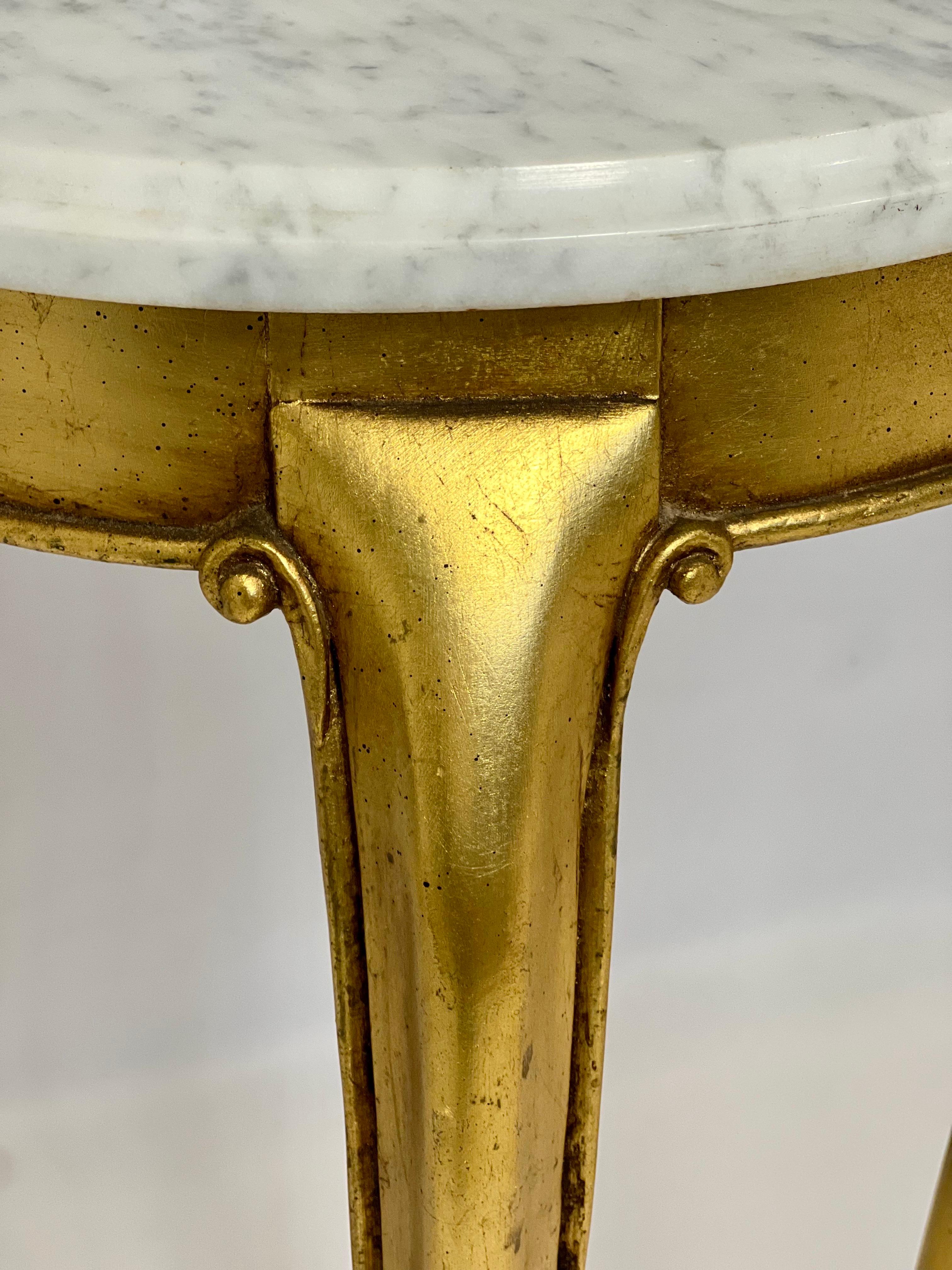 19. Jahrhundert Regency-Stil vergoldetes Holz Marmor Top Pedestal oder Plant Stand im Angebot 5