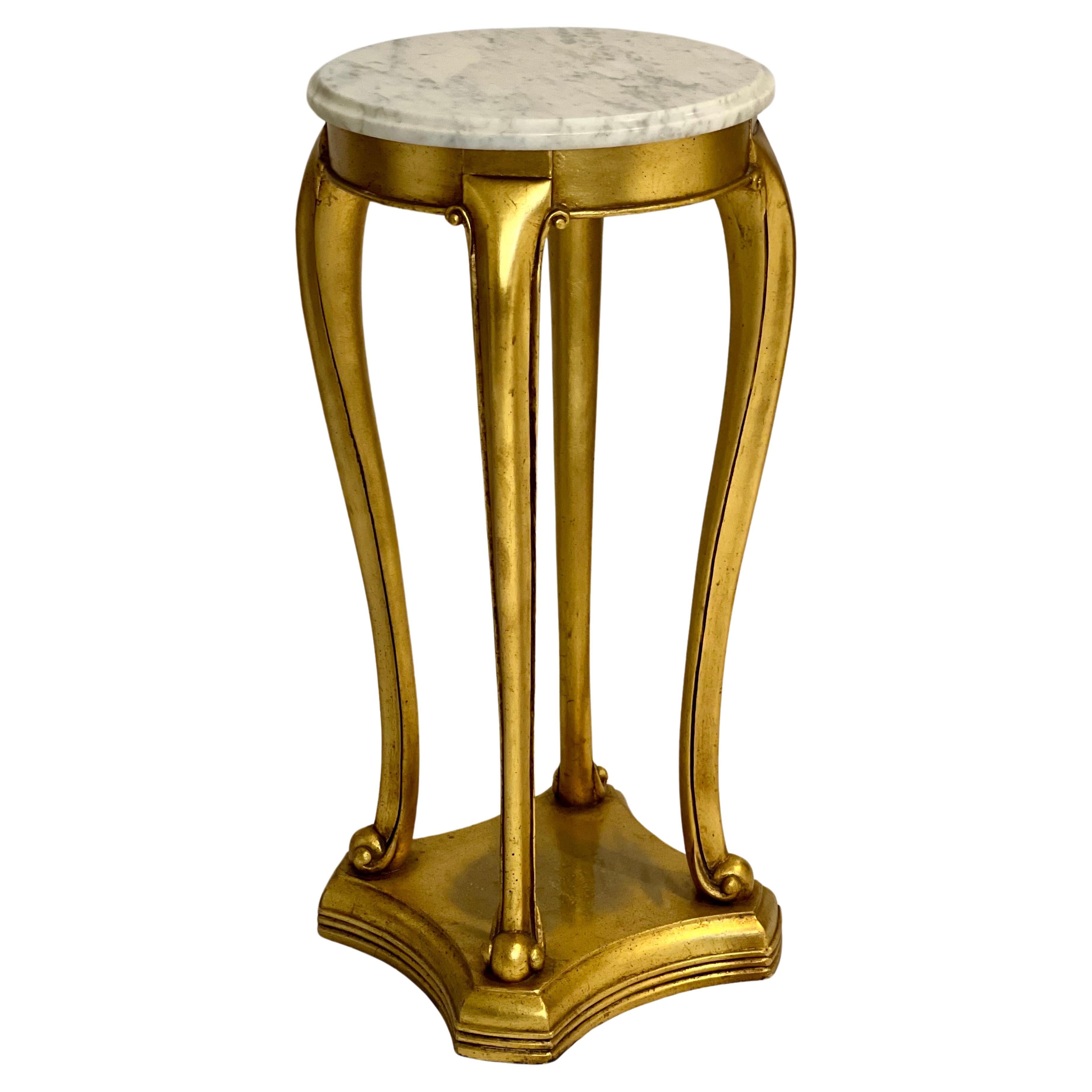 19th Century Regency Style Gilt Wood Marble Top Pedestal or Plant Stand
