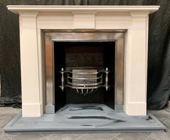 19th Century Regency Style Grecian White Limestone Fireplace Surround