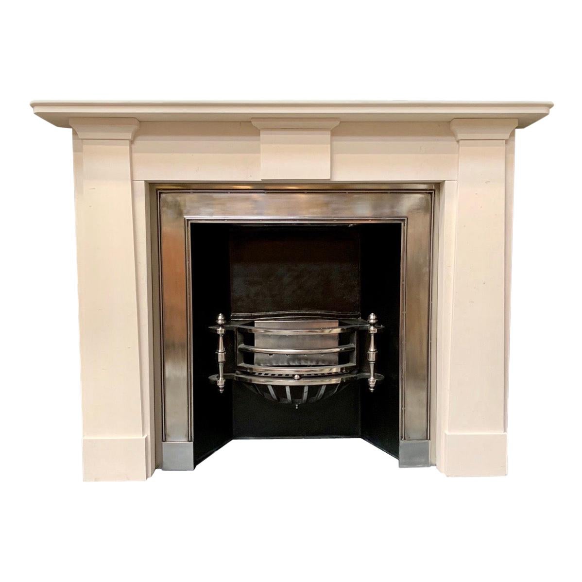 19th Century Regency Style Grecian White Limestone Fireplace Surround For Sale