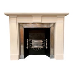 19th Century Regency Style Grecian White Limestone Fireplace Surround
