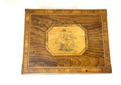 Boîte à couture en bois de rose marqueté, style Régence, XIXe siècle