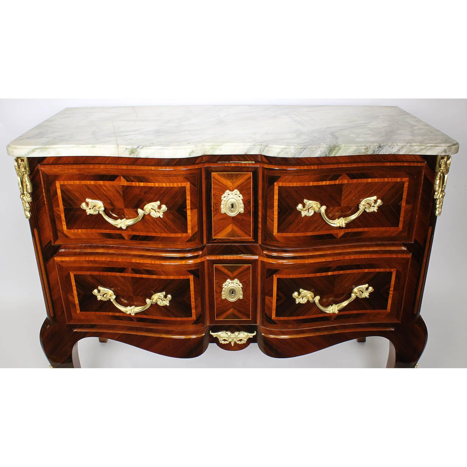 French 19th Century Regency Style Kingwood and Tulipwood and Ormolu Mounted Commode For Sale