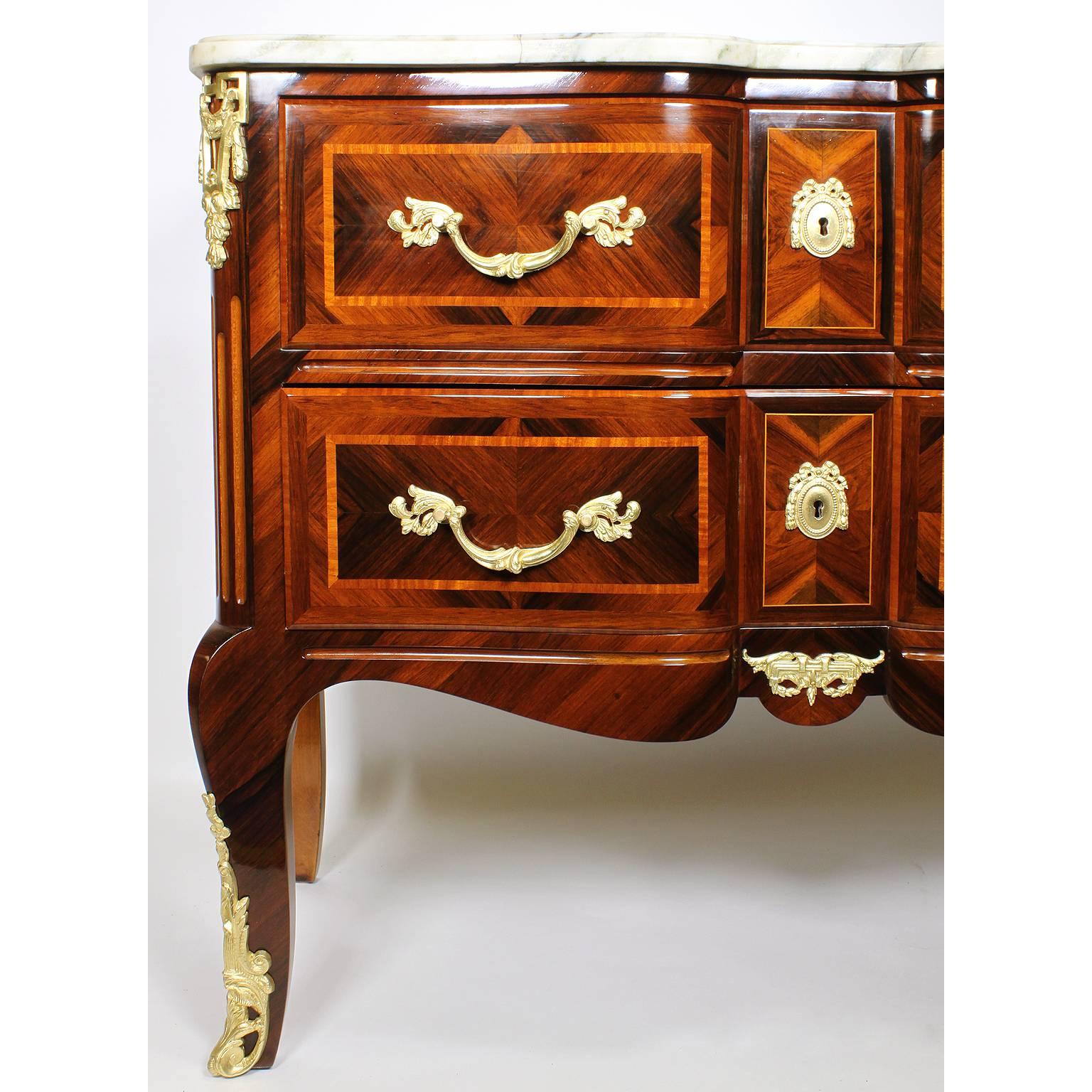Gilt 19th Century Regency Style Kingwood and Tulipwood and Ormolu Mounted Commode For Sale