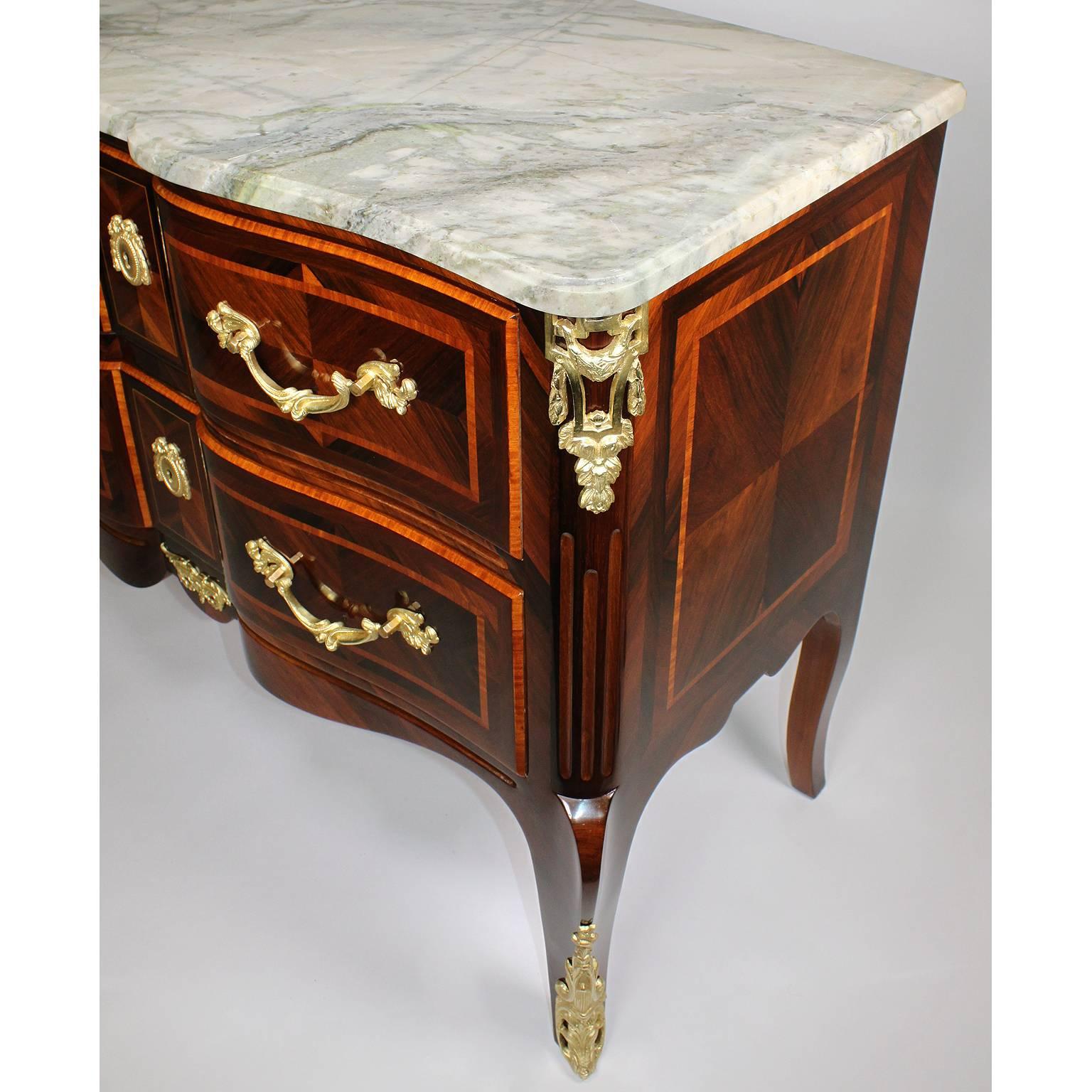 Marble 19th Century Regency Style Kingwood and Tulipwood and Ormolu Mounted Commode For Sale