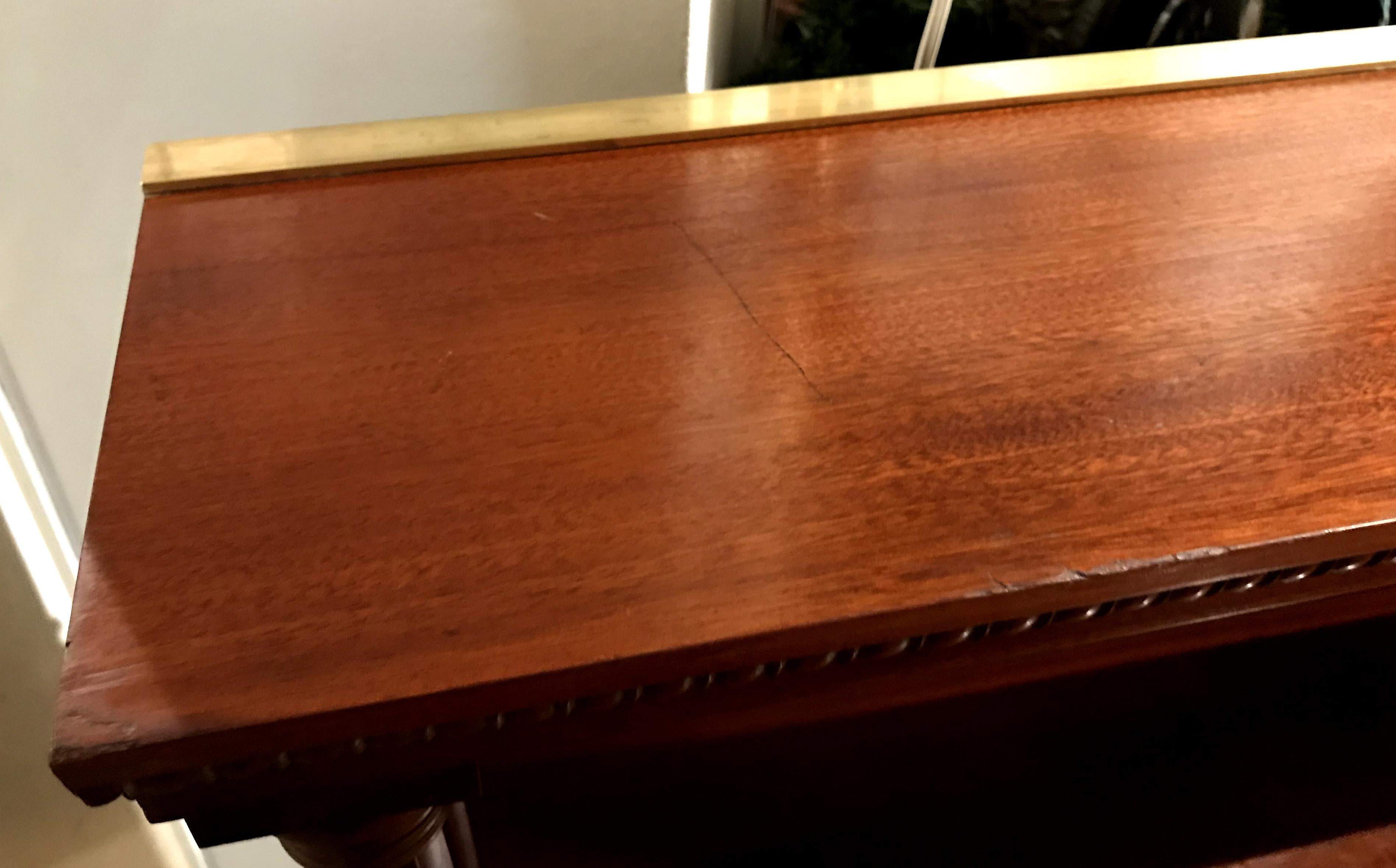 19th Century Regency Style Mahogany Sea Captain’s Demilune Bar or Server 6