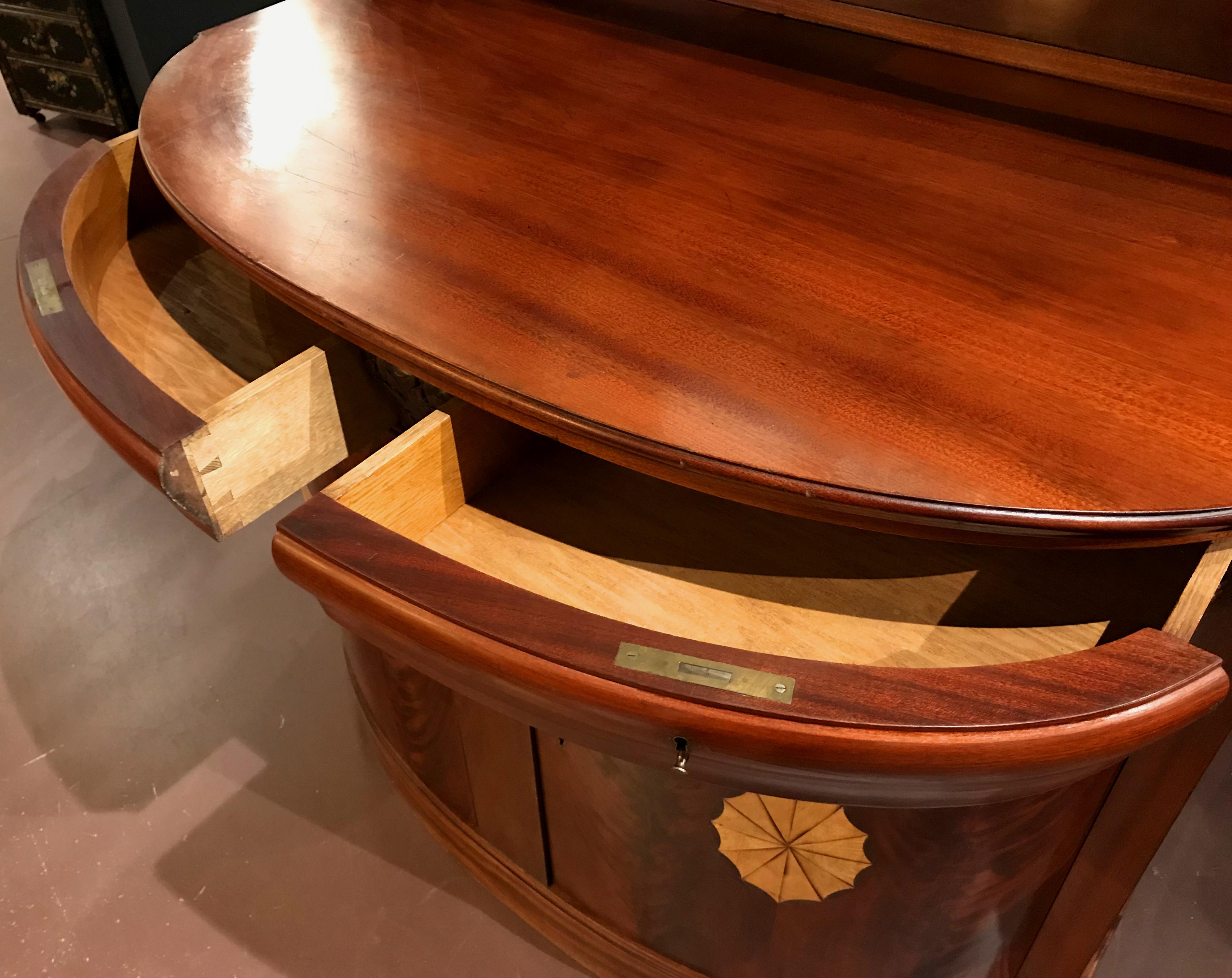 19th Century Regency Style Mahogany Sea Captain’s Demilune Bar or Server 2