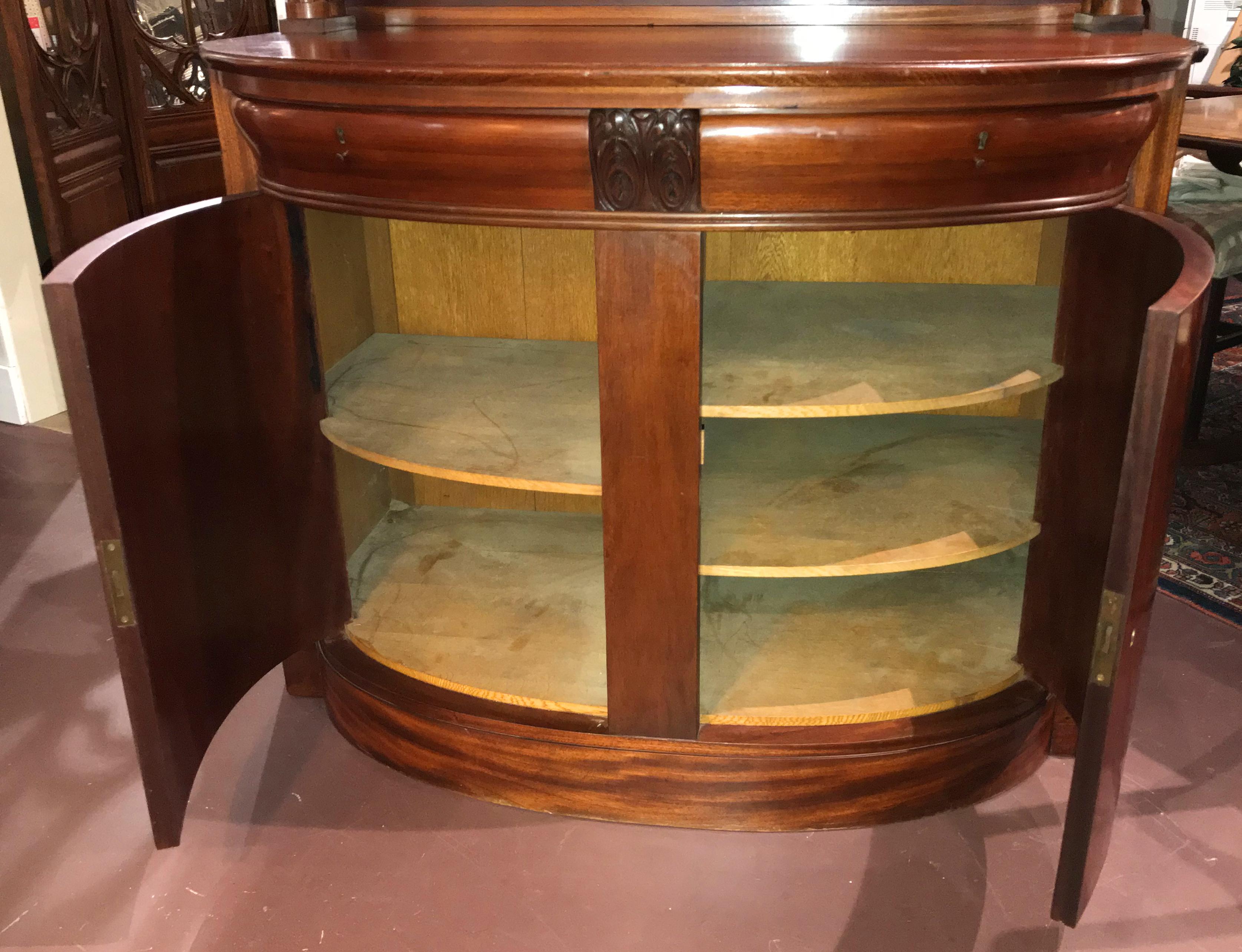 19th Century Regency Style Mahogany Sea Captain’s Demilune Bar or Server 3