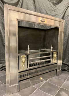 19th Century Regency Style Polished Steel Fireplace Insert