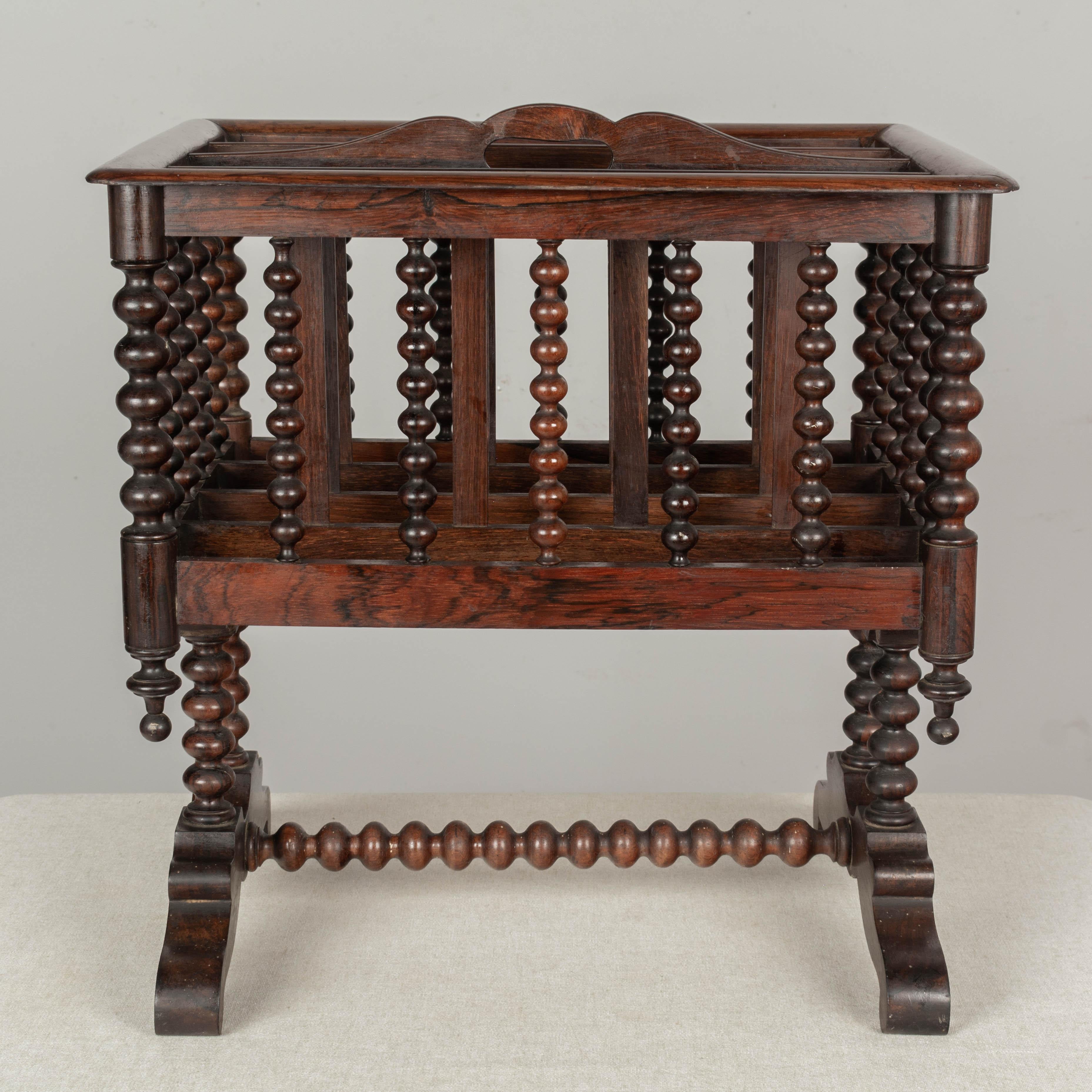 English 19th Century Regency Style Rosewood Canterbury For Sale