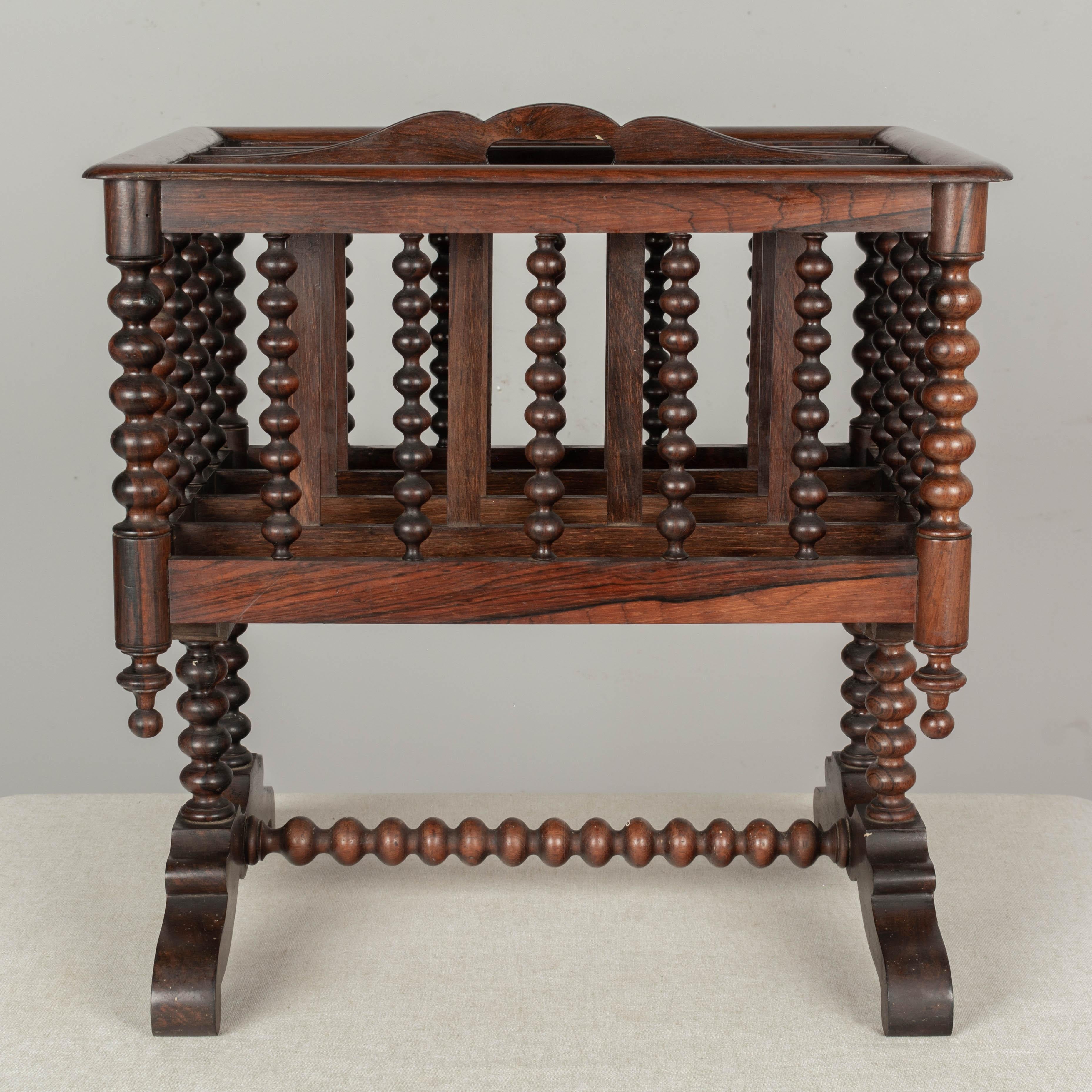Hand-Crafted 19th Century Regency Style Rosewood Canterbury For Sale