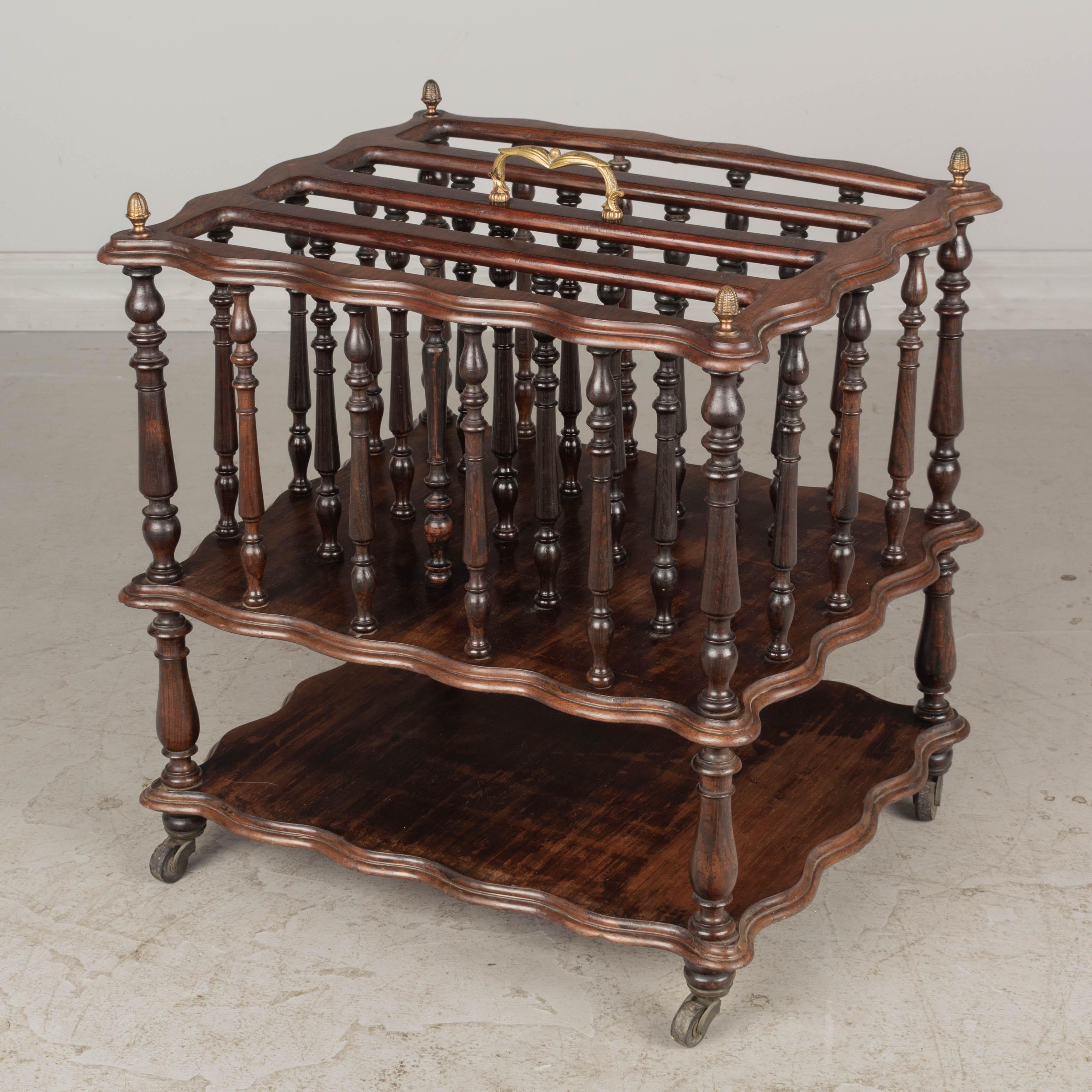 Cast 19th Century Regency Style Rosewood Canterbury For Sale