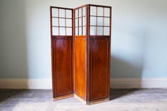 19th Century Regency Three Fold Screen with Glass Panels