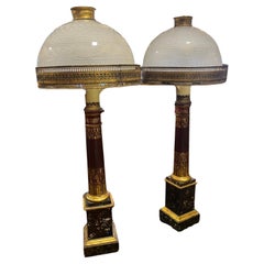 19th Century Regency Tole Oil Lamps Converted to Electric