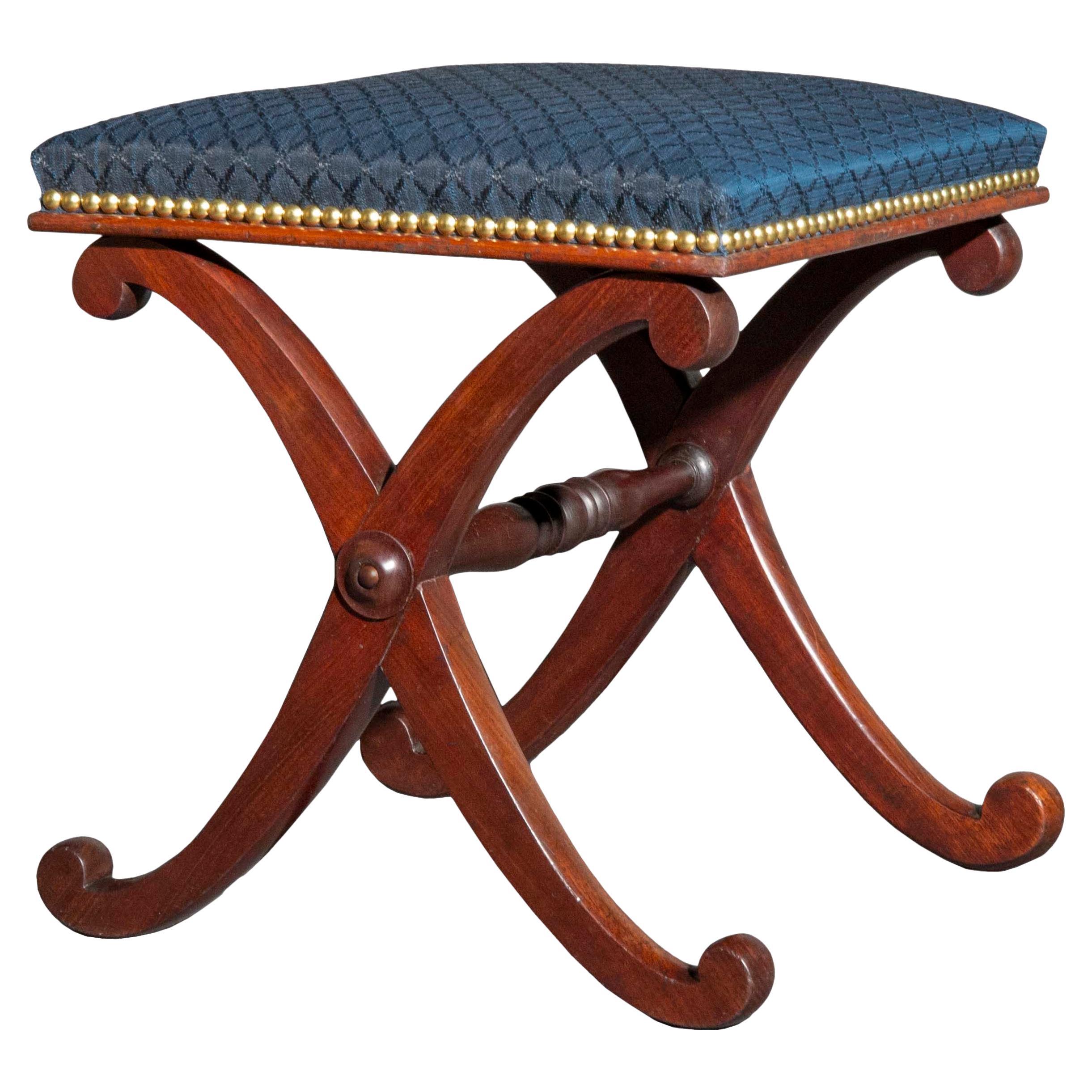 19th Century Regency X-Frame Stool