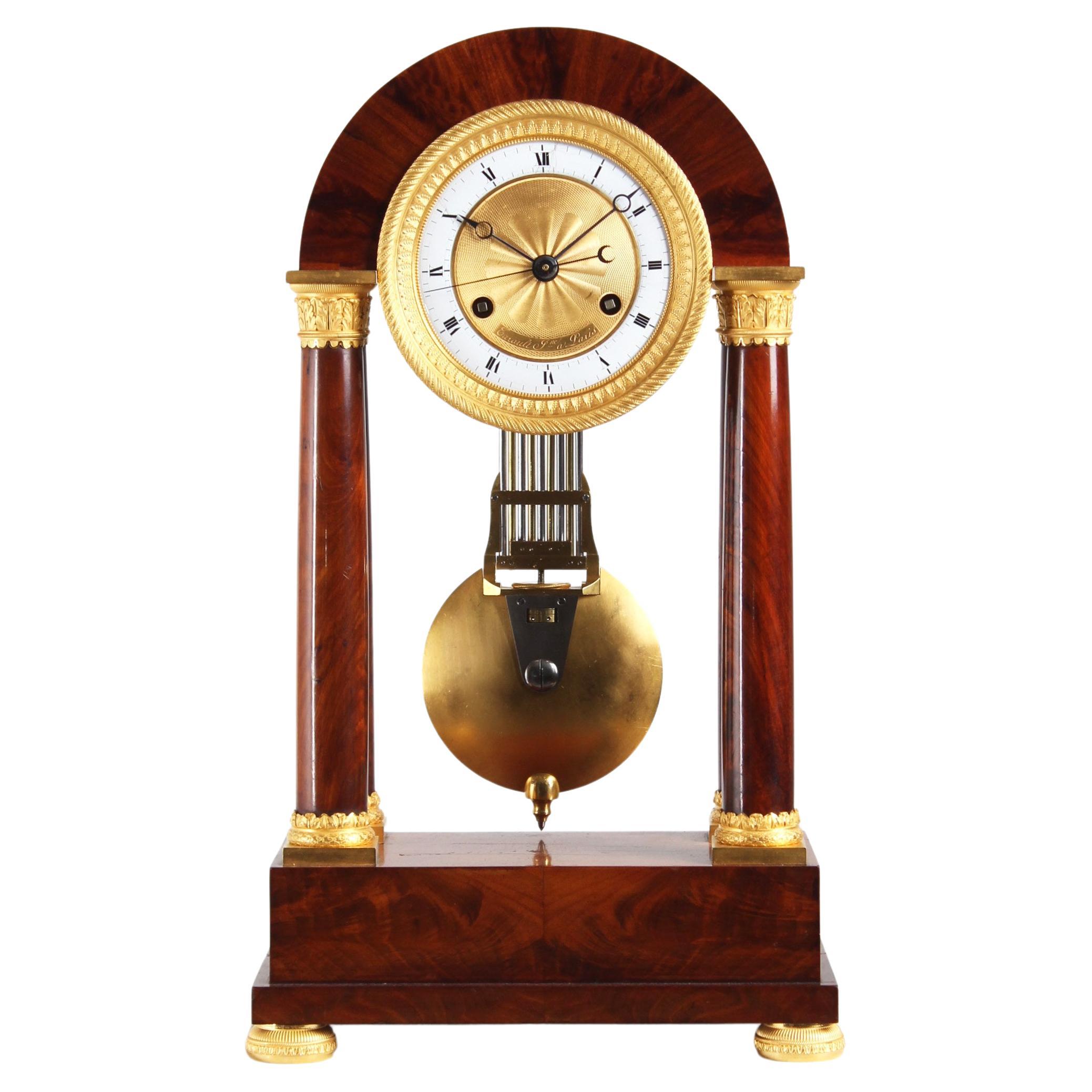 Regulateur du 19e siècle par Tarault Jeune, horloge Precision Portal, Paris, vers 1825