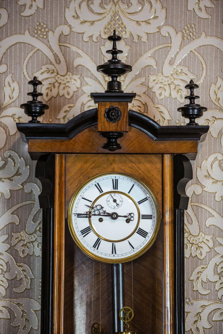 Walnut 19th Century Regulator Wall Clock