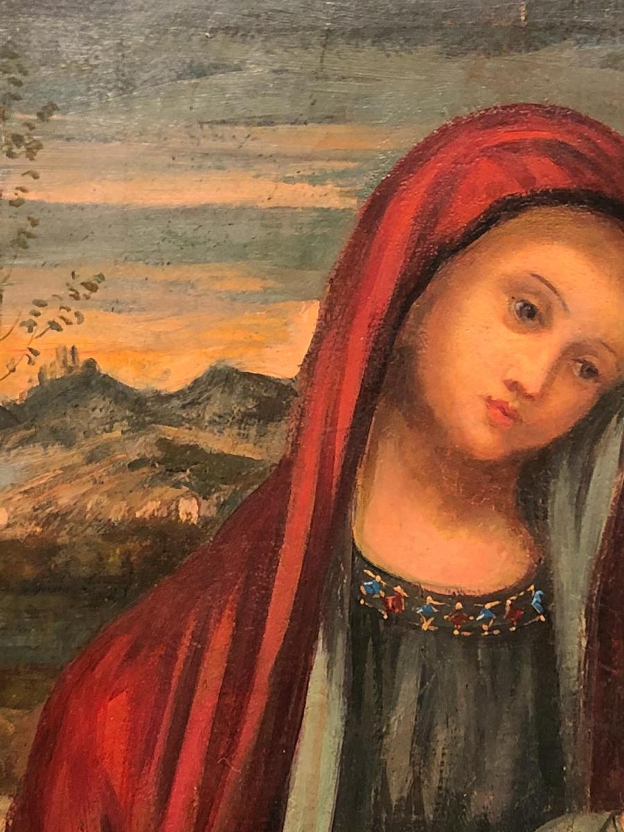 Other 19th Century Religious Painting Madonna with Child and San Giovanni For Sale