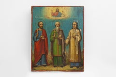 19th Century Religious Russian Icon of the Patron Saints of the Holy Matrimony