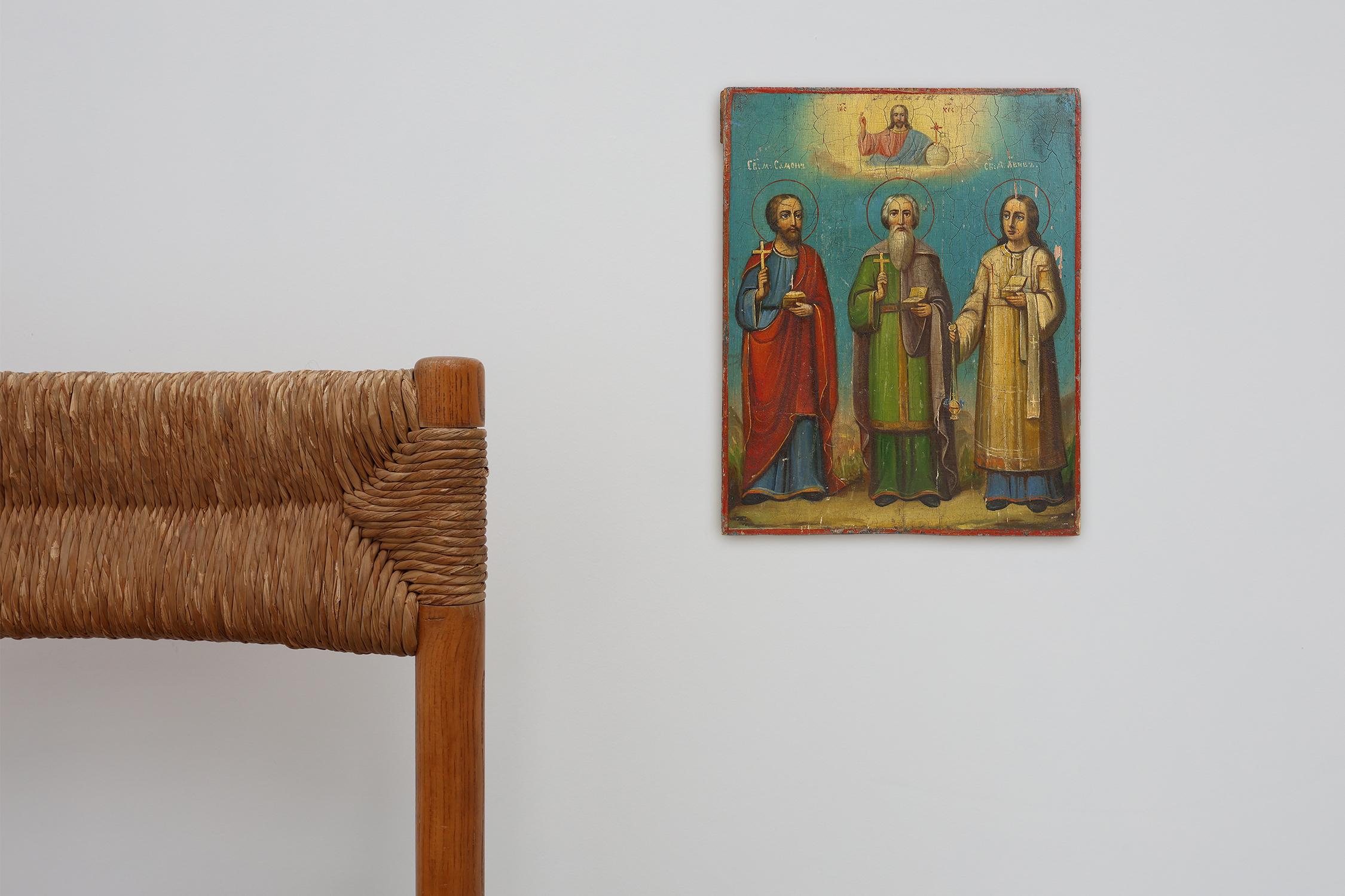 Barocco Icone religiose russe del XIX secolo raffiguranti i santi patroni del Santo Matrimonio in vendita