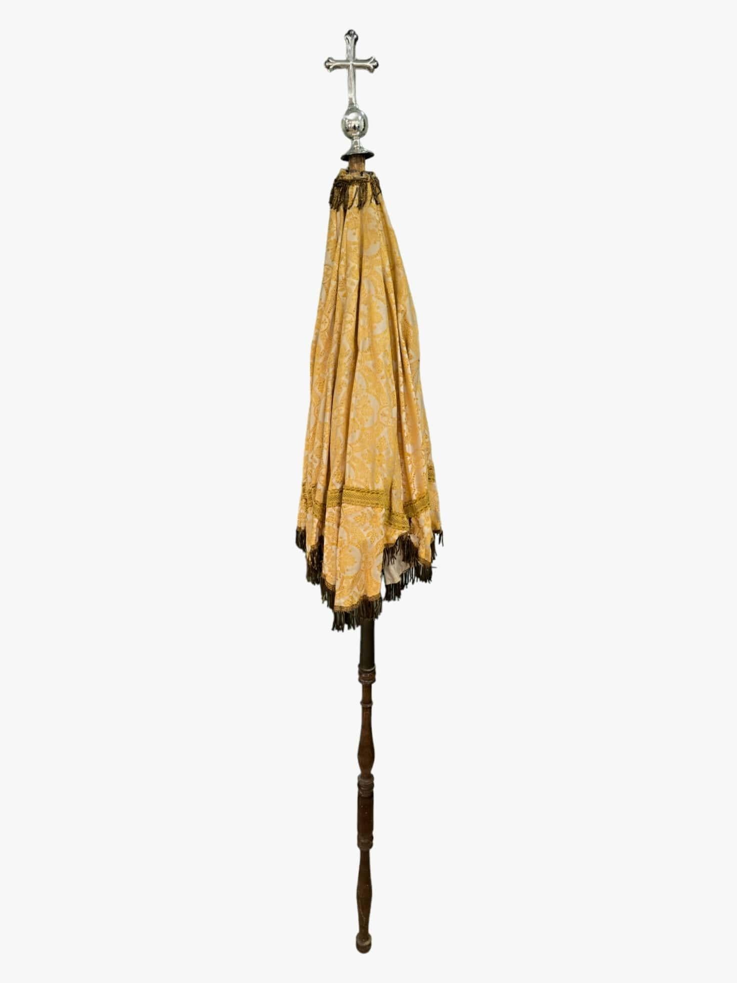 19th Century Religious Silver Parasol with Cross For Sale 4