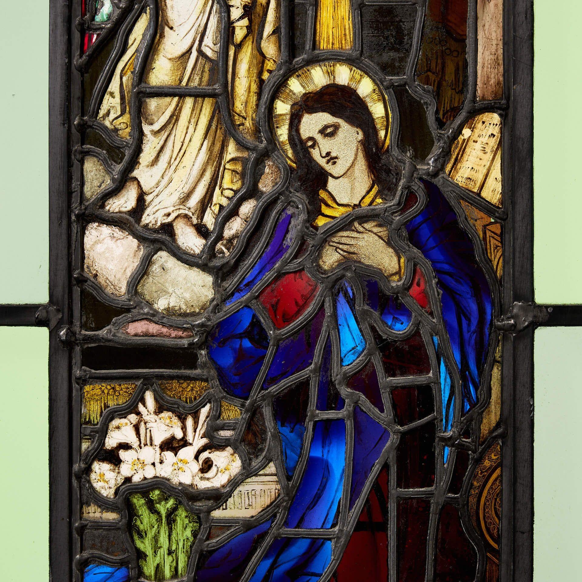 Victorian 19th Century Religious Stained Glass Window
