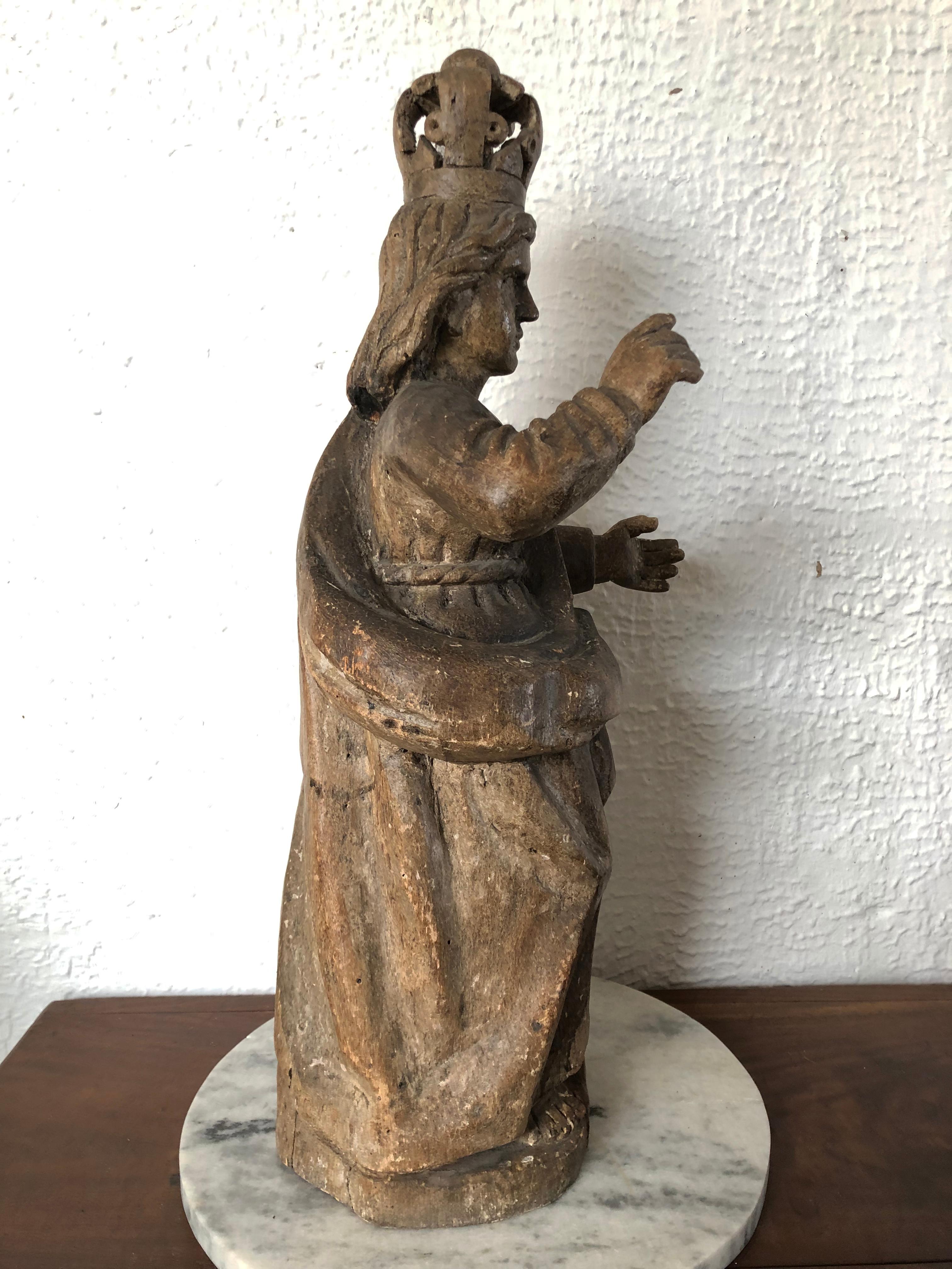 Mexican 19th Century Religious Wood Figure Found in Western Mexico, circa 1900