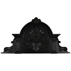 19th Century Renaissance Carved Ebonized Walnut Green Man Architectural Pediment