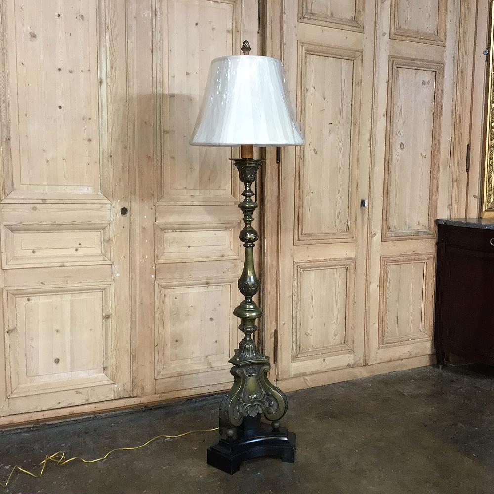 Belgian 19th Century Renaissance Cast Bronze Floor Lamp