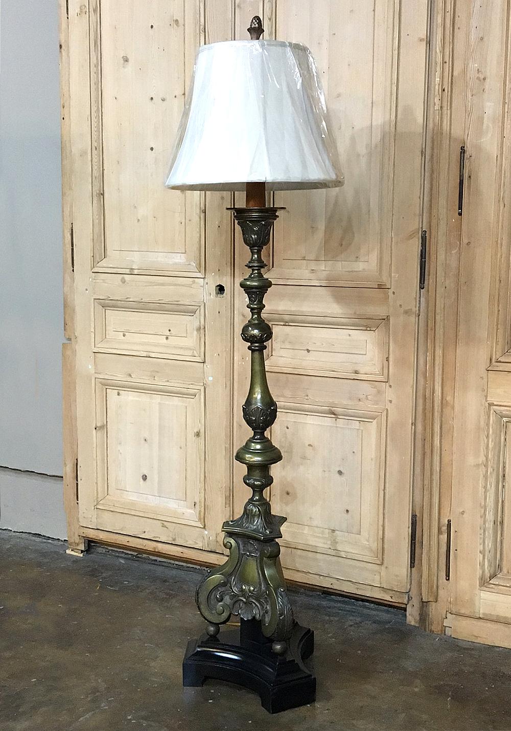 Late 19th Century 19th Century Renaissance Cast Bronze Floor Lamp