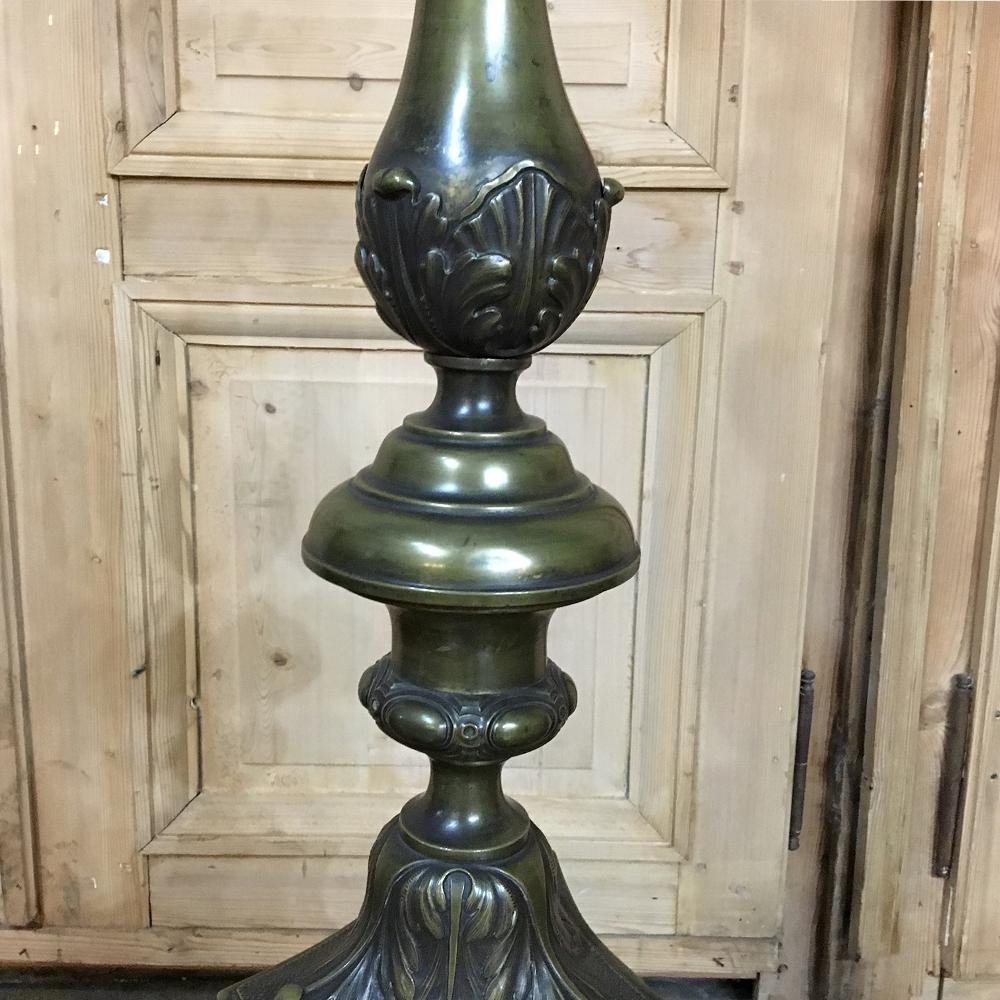 19th Century Renaissance Cast Bronze Floor Lamp 3