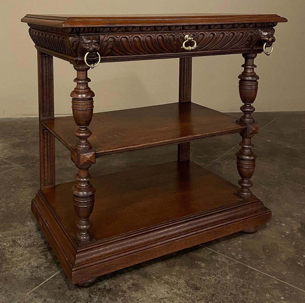 Hand-Crafted 19th Century Renaissance Console, Etagere Buffet