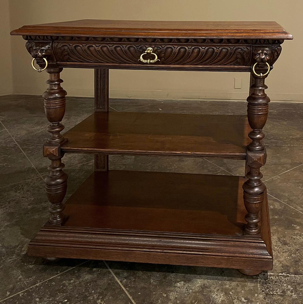 19th Century Renaissance Console, Etagere Buffet In Good Condition In Dallas, TX