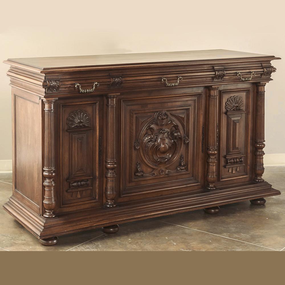 Renaissance Revival 19th Century Renaissance Henri II French Walnut Buffet