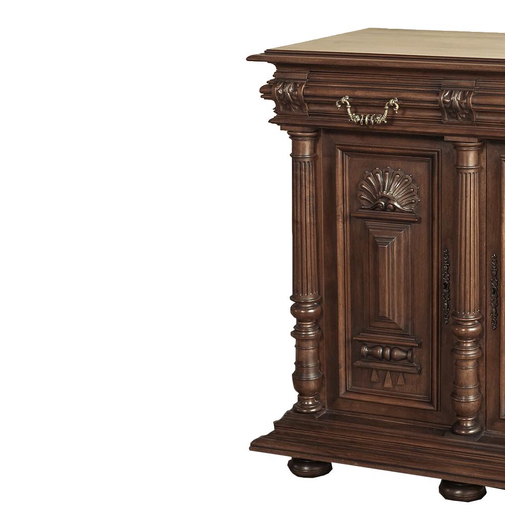 19th Century Renaissance Henri II French Walnut Buffet 1