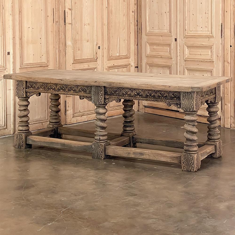 Hand-Crafted 19th Century Renaissance Library ~ Conference Table For Sale