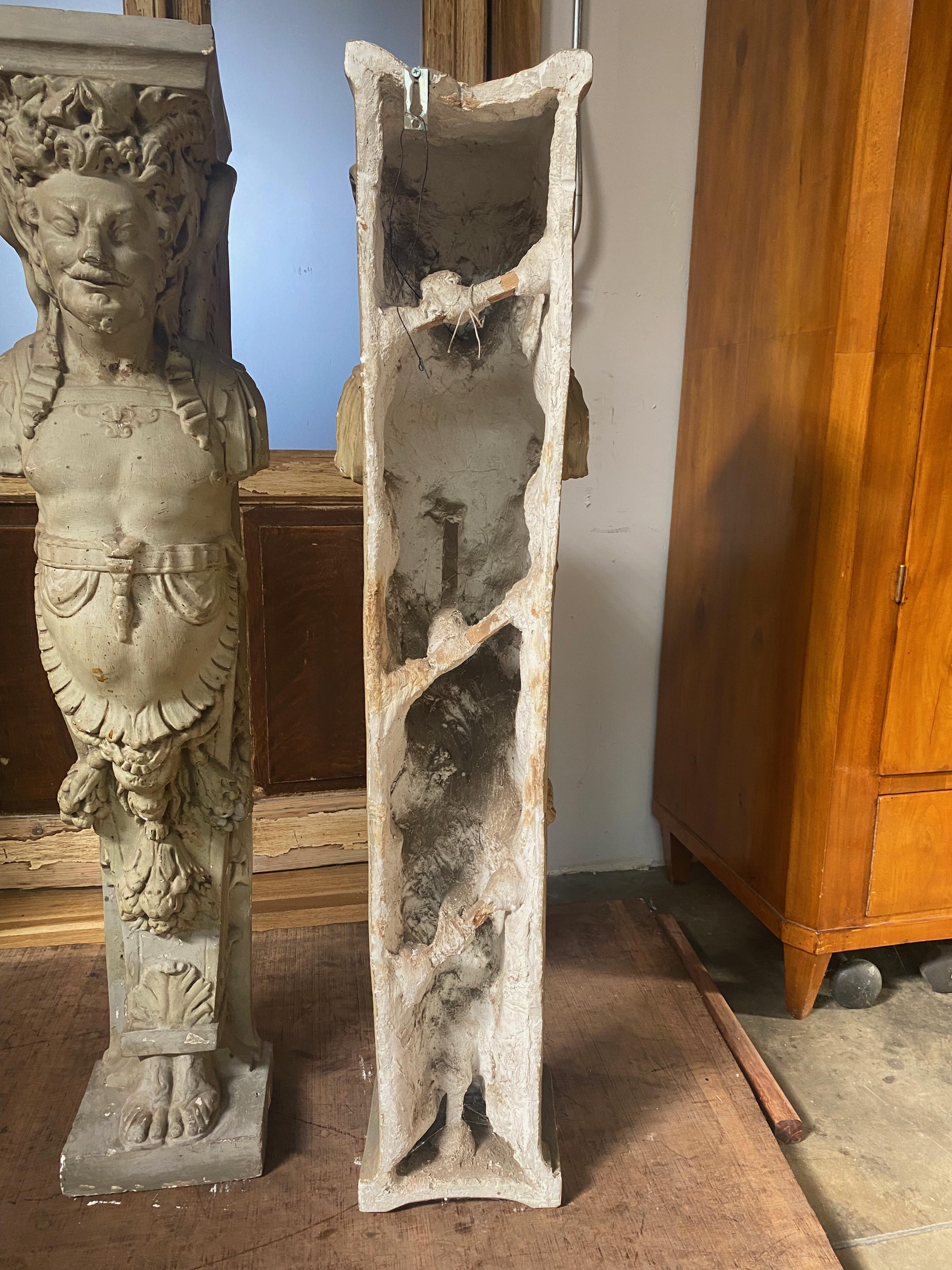 19th Century Renaissance Plaster Fireguards, Pair In Good Condition For Sale In Los Angeles, CA