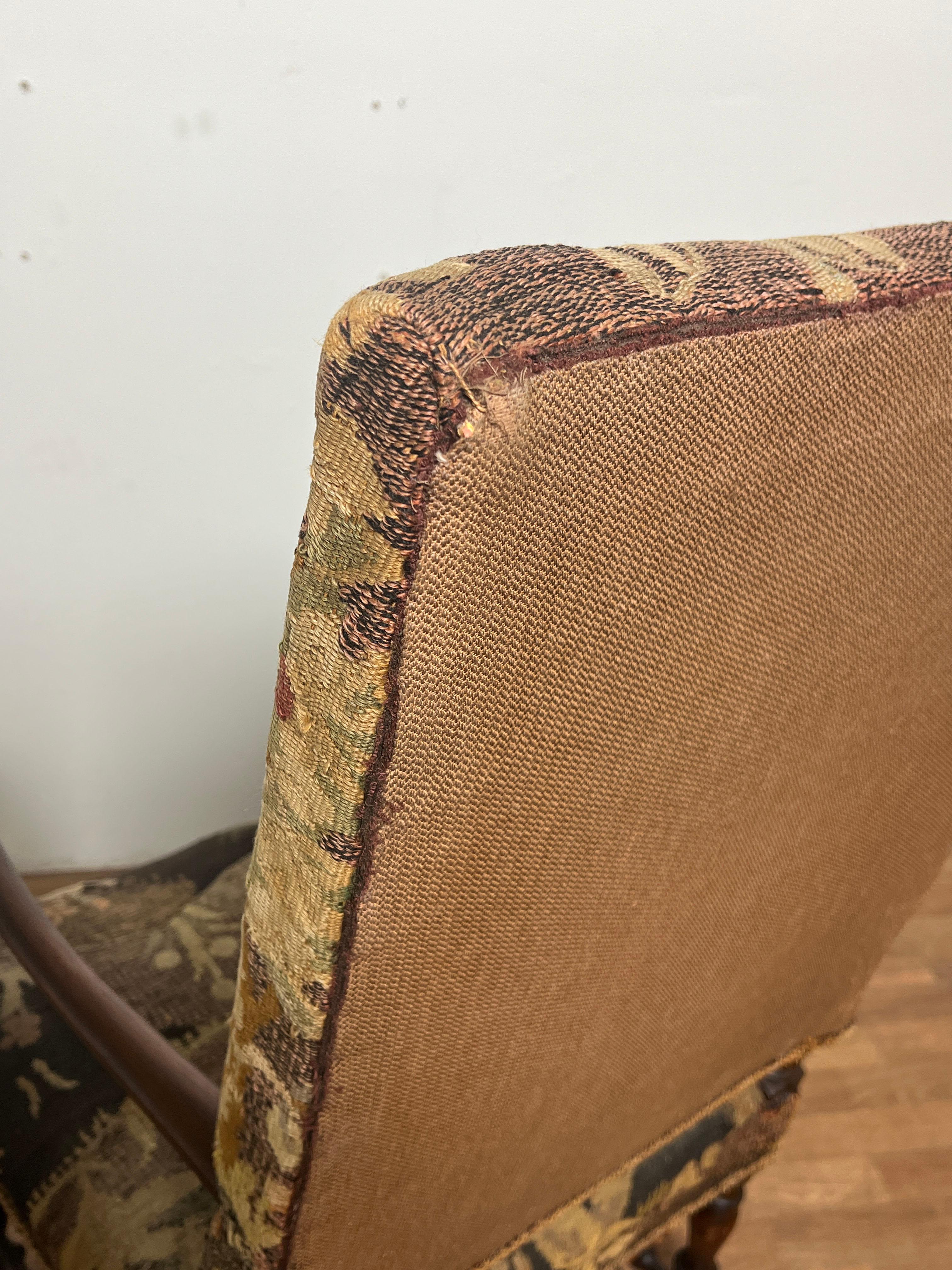 19th Century Renaissance Revival Arm Chair Upholstered in Belgian Tapestry  For Sale 9