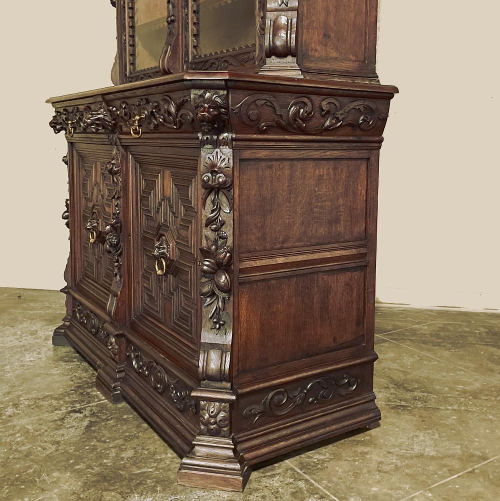 Brass 19th Century Renaissance Revival Bookcase For Sale
