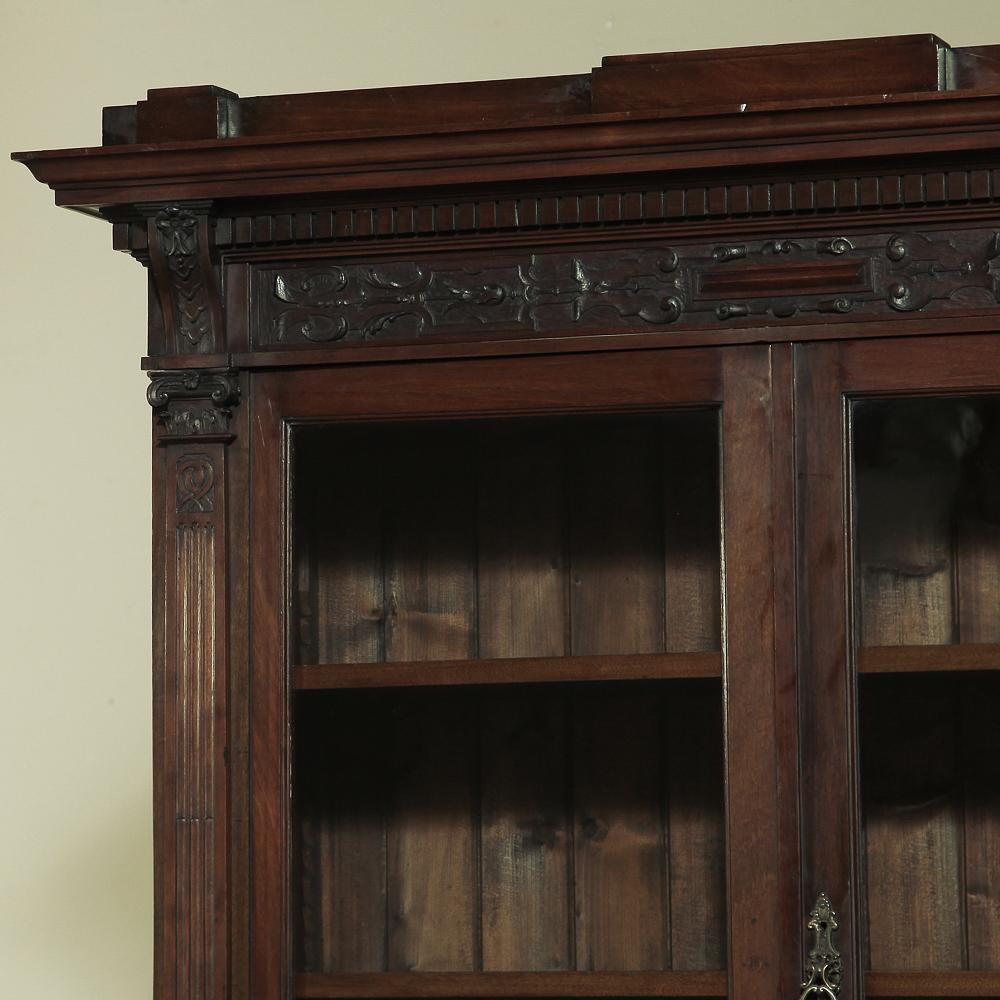 19th Century Renaissance Revival Bookcase with Angels, Putti For Sale 5