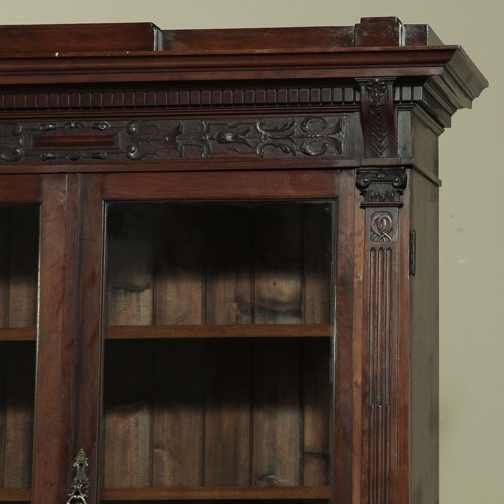 19th Century Renaissance Revival Bookcase with Angels, Putti For Sale 6