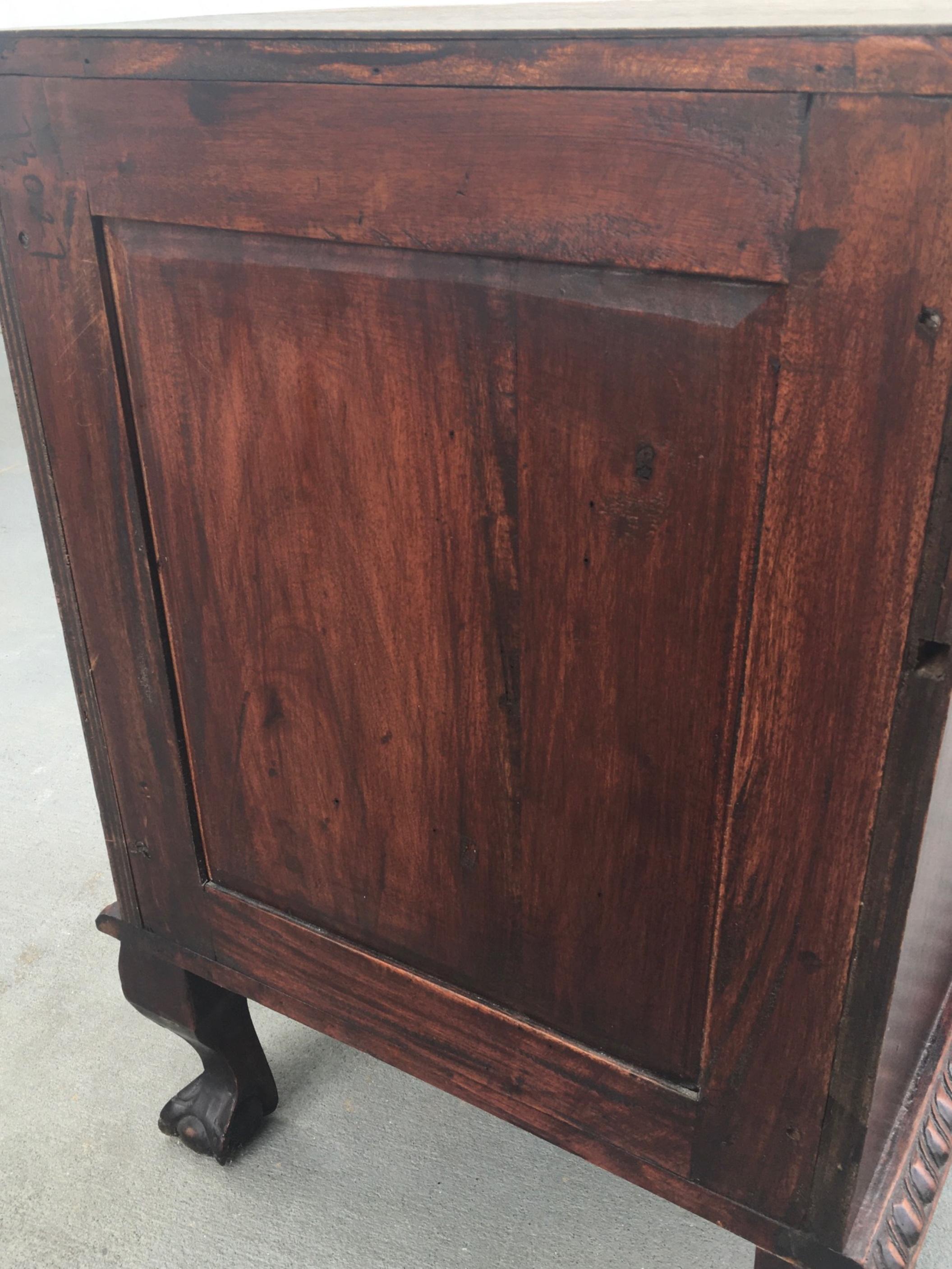 19th Century Renaissance Revival Carved Mahogany Three Drawer Nightstand 2